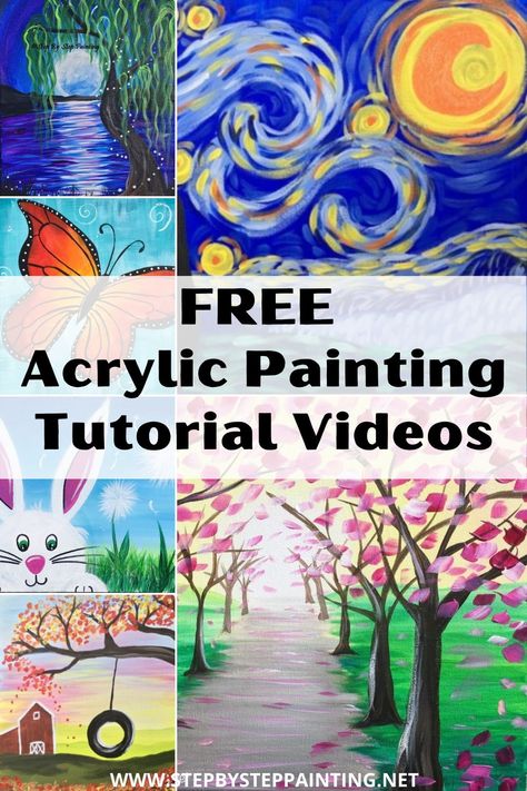 Learn to paint online. Free painting tutorial videos by artist and teacher Tracie Kiernan. Painting Classes Step By Step, Free Painting Tutorials, Free Painting Tutorial Step By Step, Kids Paint Night, Painting Tutorial Videos, Tracie Kiernan, Tissue Art, Wine And Paint Night, Online Painting Classes