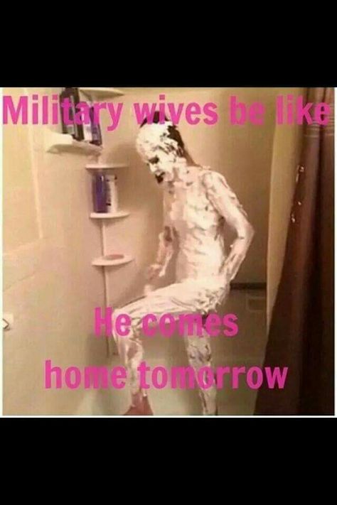 Military wives be like...he comes home tomorrow... Deployment Quotes, Military Wife Quotes, Marine Quotes, Navy Wife Life, Military Life Quotes, Wife Memes, Spouse Quotes, Marine Girlfriend, Military Relationships