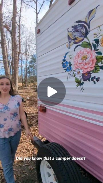 Elijah & Leann- RV & home renovations 📌 SC on Instagram: "Do you know Jed Clampett from the Beverly Hillbillies? Yeah, we don't want a camper designed by him🤭 Meet Beatrix! The darling camper that is a mood and she is for sale! She comes with everything including new tires, tankless water heater, custom paint exterior job with new awning, and so much more!   *Corbels from India. I didn't want to take an 11th take😂  #rvlife #rvlifestyle #camper #renovatedrv #traveltrailer #camperliving #tinyhouse #livingsmall #eclecticdesign #bohodesign #moodydecor #tinyliving #vanlife #fulltimerv #nomadlife #rootlessliving" Painting An Rv Exterior, Camper Painting Ideas, Camper Painting Exterior, Camper Exterior Paint Ideas, Camper She Shed, Rv Exterior Remodel, Craft Camper, Rv Exterior Paint, Rv Canopy