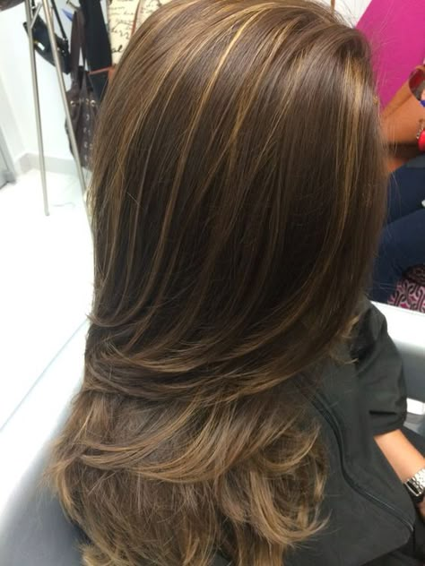 Brown Hair Inspo, Brunette Hair With Highlights, Hair Streaks, Brown Hair With Blonde Highlights, Hairstyles For Layered Hair, Hair Stylies, Haircuts Straight Hair, Brown Blonde Hair, Brown Hair With Highlights