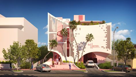 Brooks + Scarpa - The Heron Senior Housing Miami Beach, FL Breeze Blocks, Energy Star Appliances, Concrete Facade, Passive Design, Dappled Light, Curved Walls, Private House, Design Strategy, Art Deco Period