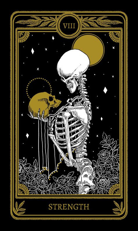 Amrit Brar's Portfolio - The Marigold Tarot Celtic Cross Tarot, Skeleton Tarot, Strength Tarot, Tarot Tattoo, Tarot Cards Art, Art Carte, Tarot Art, Art Et Illustration, Tarot Readers