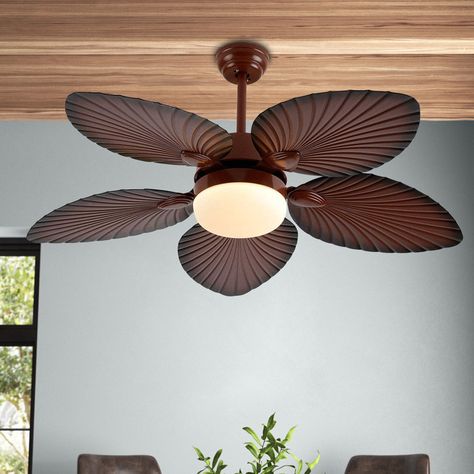 Bay Isle Home Hollenberg 52'' Ceiling Fan with LED Lights and Mute Motor & Reviews | Wayfair Industrial Ceiling Fan Light, Industrial Ceiling Fan, Industrial Ceiling, Ceiling Fan Light, Leaf Texture, Ceiling Height, Turn Off, Sloped Ceiling, Fan Light