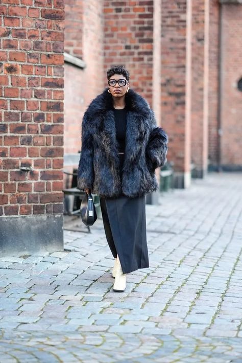 Copenhagen Fashion Week 2024: The best street style outfits to inspire your wardrobe | HELLO! Black Fur Collar Coat, Black Hair Band, Leopard Print Accessories, Copenhagen Street Style, Fashion Week 2024, Metallic Jeans, Fur Collar Coat, Copenhagen Fashion, Copenhagen Style