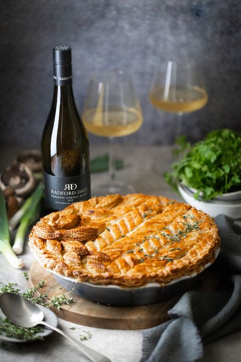 Chicken, mushroom and leek pie - Chicken Leek And Mushroom Pie, Chicken Leek Pie, Chicken And Leek Pie, Chicken And Mushroom Pie, Comfort Meals, Leek Pie, Savory Tarts, Chicken Quarters, Mushroom Pie