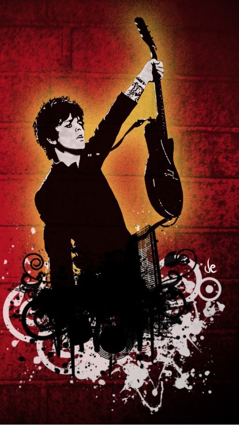 Green Day Wallpaper, Day Wallpaper, Green Day, Wallpaper Iphone, Iphone Wallpaper, Guitar, Wallpapers, Paint, Iphone