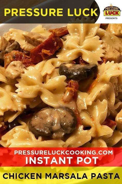 Chicken Marsala Pasta Recipe, Chicken Marsala Pasta, Creamy Chicken Marsala, Marsala Pasta, Chicken Lombardy Recipes, Best Pressure Cooker Recipes, Pressure Luck, Wine Chicken, Chicken Lombardy