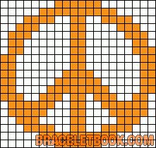 Crochet Peace Sign Pattern, Granny Square Alpha Pattern, Alpha Pattern Square, Square Alpha Patterns, Simple Alpha Patterns, Peace Cross Stitch, Pixel Grid, Bead Loom Designs, Graph Crochet