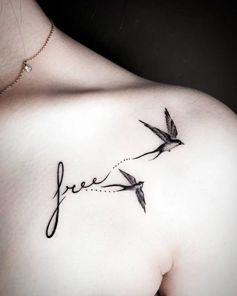 Free Like A Bird Tattoo, Free Tattoo Designs Words, Set Free Tattoo Ideas, Single Life Tattoo, Yet I Rise Tattoo, Strong Bird Tattoo, Bird Tattoo With Words, Strong Woman Tattoos Ideas, Tattoo For Girls Unique Meaningful