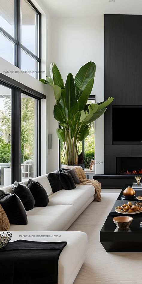 The contemporary living room boasts indoor-outdoor integration, offering stunning views and ample conversation space. Modern Living, Modern Living Room, Living Rooms, To Create, Interior Design, Living Room, Furniture, Design