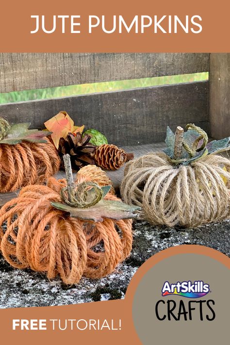 Diy Fall Decorations Dollar Store, Twine Pumpkins, Navage Patch, Pumpkins Diy, Sisal Twine, Twine Diy, Twine Crafts, Fall Ornaments, Fall Pumpkin Crafts