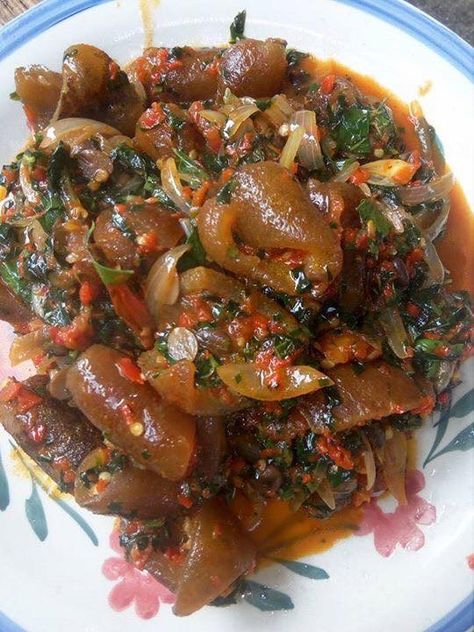 Pictures Of Nigerian Food, Nkwobi Pictures, Ponmo Recipe, African Dishes Nigerian Food, Egusi Soup Recipes, Naija Food, Nigerian Foods, Nigeria Food, Ghana Food