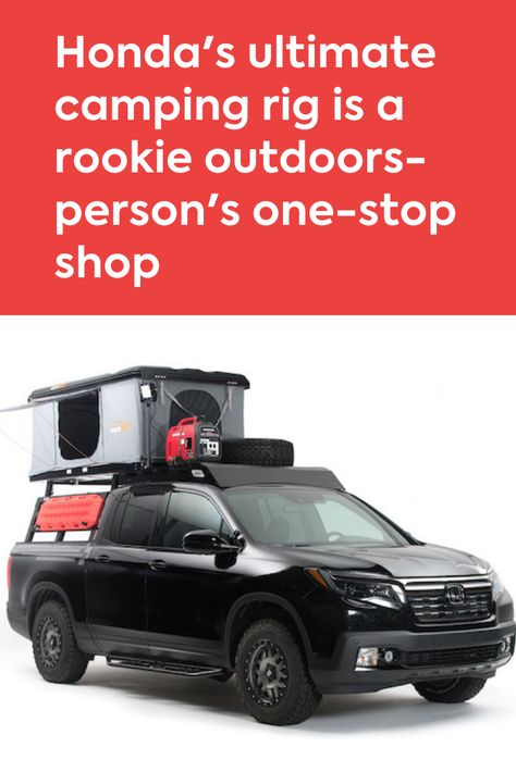 Honda's ultimate camping rig is a rookie outdoors-person's one-stop shop #honda #camping #offroading Honda Ridgeline Camping, Car Camping Hacks, 2023 Gmc Canyon, First Time Driver, Truck Mods, Best Car Insurance, Honda Ridgeline, Honda S, Gmc Canyon