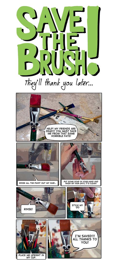 Poster made by pinner to hang above sinks to address my biggest pet peeve - dirty brushes! Art Bulletin Boards, Art Room Posters, Art Classroom Management, Classe D'art, Art Handouts, Art Worksheets, High School Art, Middle School Art, Classroom Posters