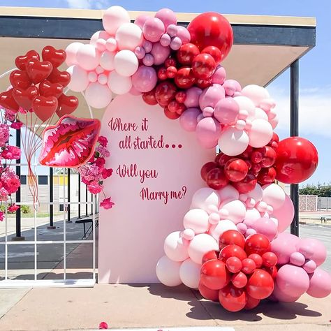 Valentines Balloons, Handmade Packaging, Birthday Party Theme Decorations, Big Balloons, Red Balloon, White Balloons, Arch Kit, Pink Balloons, Heart Balloons