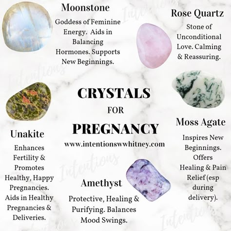 Crystal Education, Pregnancy Herbs, Fertility Crystals, Pregnancy Affirmations, Powerful Crystals, Womb Healing, Healthy Pregnancy Tips, Fertility Health, Fertility Diet