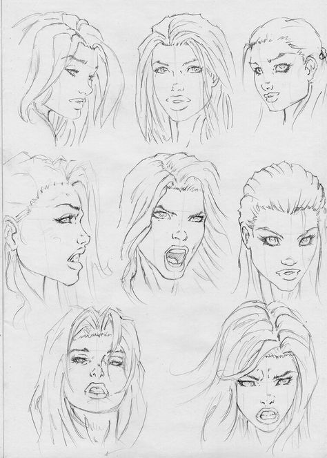 Female facial references Shape Drawing, Female Face Drawing, Comic Face, Comic Book Drawing, Female Faces, Comic Book Art Style, Comic Style Art, Comic Drawing, Comic Book Style