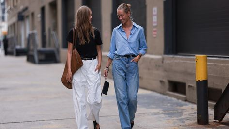 Pro tip: throw a belt on! How To Style Baggy Jeans, Baggy Jeans Outfit, Jeans Trend, Outfits Baggy, Jeans Street Style, Relaxed Trousers, Oversized Jeans, Moda Paris, Technology Fashion