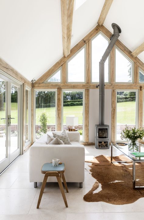 Oak Framed Extensions, Cottage Extension, Border Oak, Oak Frame House, Garden Room Extensions, Timber Frame House, Room Extensions, House Extension Design, Frame House