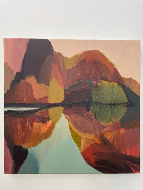 Abstract Mountain Painting Landscapes, Georgina Hoby Scutt, Smoky Mountain Painting, Gestural Landscape Painting, Abstract Art Mountain River, Montana Landscape Painting, Modern Landscape Painting, Modern Artwork Abstract, Muse Art