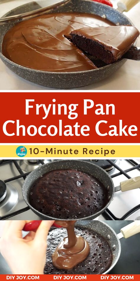 10 Minute Frying Pan Chocolate Cake, Cake In A Pan Recipes, Stove Top Chocolate Cake, Skillet Chocolate Cake, Stovetop Chocolate Cake, Easy Stove Top Desserts, Stovetop Cake Recipes, Stovetop Dessert Recipes, Pan Cookies Recipe