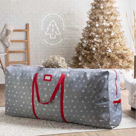 Waterproof Silver Coated Oxford Cloth #christmastree #storage #bag #container #accessory #waterproof #oxford #heavyduty #underground #closet 9ft Christmas Tree, Christmas Tree Bag, Christmas Tree Storage Bag, Wreath Storage, Christmas Tree Storage, Tree Bag, Large Christmas Tree, Storage Bags Organization, Home Storage