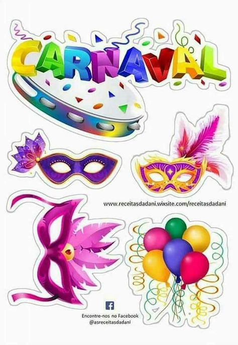 Fotos De Elaine Costa Em Toppers Para Bolo Scrapcake Mardi Gras Float, Theme Carnaval, Carnival Crafts, Geometric Tattoo Arm, Telegram Stickers, Mardi Gras Party, Gift Labels, Purim, Carnival Party