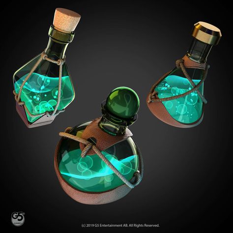 Potion Bottle Concept Art, Shankh Mudra, Adi Mudra, Potions Art, Enviroment Art, Magic Potion Bottles, Perfume Business, Trading Card Ideas, Fantasy Items