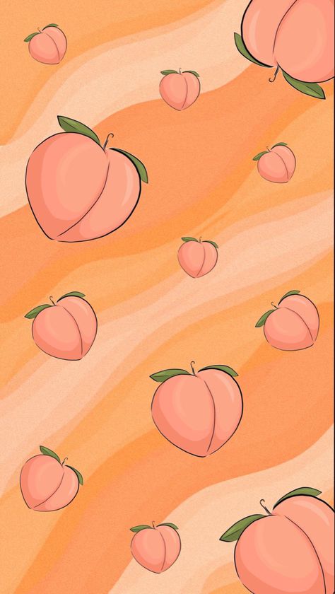 Peach Fruit Aesthetic Wallpaper, Peach Homescreen, Peach Wallpaper Iphone, Aesthetic Fruit Wallpaper, Peaches Background, Peach Aesthetic Wallpaper, Flowers Preppy, Wallpaper Fruit, Macaroon Wallpaper