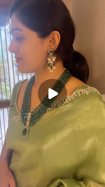 AR Bling  ~ Silver jewellery by Akanksha on Instagram: "Emerald victorian pendant set in mossonites Crafted in fine silver 92.5 hallmarked with 24k  gold plated ✨
We customise as per you choice with intricate in-house karigars✨

Frame @rao_sahiti 
Saree @samathareddystudio 
DM for price details and link in bio✨
thank porder please text us on WhatsApp : 9989404484📨
..
..

Delivery 25 business days 🛍
Ready stock immediate dispatch 🛍

Silverjewellery#92.5#customisedjewellery 
bridesofinstagram#bridesofhyderabad#
#southindianbrides#puresilverjewellery#mossonitepolki#kundan#nakshi#instagram#arbling#happyshopping#onlinestore#uniquejewellery" Emerald Beads Jewellery, Mangalsutra Design, Black Beads Mangalsutra, Black Beads Mangalsutra Design, Victorian Pendants, Gold Mangalsutra Designs, Gold Mangalsutra, Mangalsutra Designs, Emerald Bead