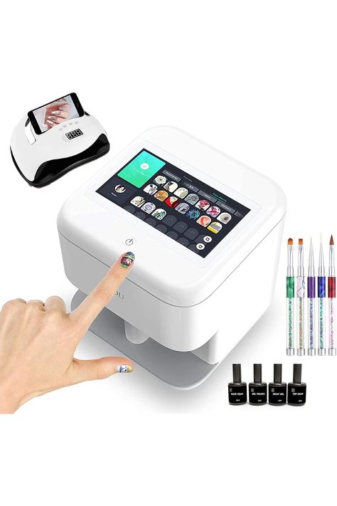 PENNY73 Nail Art Printer Machine Touch Screen 3D Digital Intelligent Nail Printer Manicure Salon Set with Pack of Nail Polish and Nail Dryer Nail Art Printer, Nail Printer, Nail Dryer, Nail Art Accessories, Fashion Nails, Touch Screen, Printer, Manicure, Nail Polish