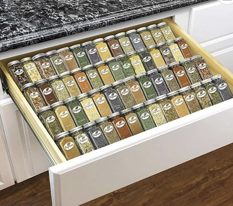 Expandable Spice Rack Drawer Organizer - Heavy Gauge Steel 4 Tier Spice Rack for Kitchen Drawers, Spice Drawer Organizer, Silver Metallic Spice Rack Drawer, Spice Rack Tray, Spice Drawer Organizer, Spice Tray, Cabinet Spice Rack, Kitchen Drawer Organizers, Spice Organization Drawer, Stemware Storage, Kitchen Spice Racks