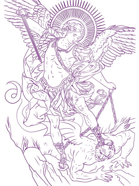 Angelic Back Tattoo, San Miguel Tattoo Design, Saint Michael Tattoo Stencil, St Michael Tattoo Design, Arch Angel Michael Tattoo, Saint Michael Tattoo Design, Saint Michael Tattoo, Archangel Michael Tattoo, St Michael Tattoo