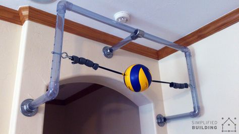 Volleyball Spike Trainer, Homemade Gym, Baseball Training Equipment, Volleyball Training Equipment, Homemade Gym Equipment, Building A Home Gym, Backyard Gym, Diy Gym Equipment, Basketball Training Equipment