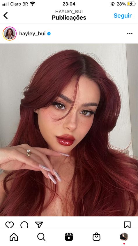 Hair Color Ideas 2023 Trends Long Hair, Maroon Hair Makeup, Wine Copper Hair, Wife Me Up Recipes, Hair Color Ideas 2 Colors, Red Wine Burgundy Hair, Ginger Hair Neutral Skin, Mexicans With Red Hair, Bangstyle Hair Long Wavy