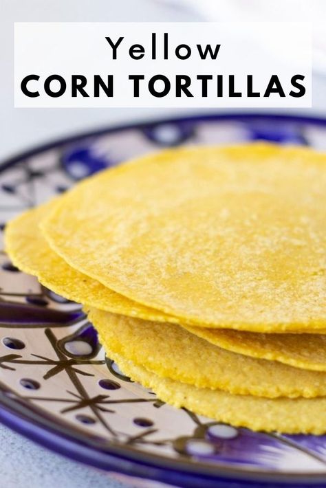 Homemade yellow corn tortillas made with 3 ingredients in 20 minutes. These are gluten free and taste way better than store bought tortillas. ThaiCaliente.com #corntortillas Corn Meal Tortillas Recipes, Yellow Corn Tortillas What To Do With, Yellow Corn Tortillas Recipes, Corn Flour Tortillas, Mexican Tortillas, Corn Tortilla Recipes, Tortilla Recipes, Candles Homemade, The Boiled Egg Diet