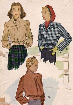 Eisenhower Jackets were inspired by the war effort and fitted above the waist like a blouse 1940s Jacket Women, Cropped Jacket Sewing Pattern, Eisenhower Jacket, Wwii Fashion, 1940s Jacket, Vintage Clothes Patterns, 50s Women, Cropped Jackets, Fashion 1940s