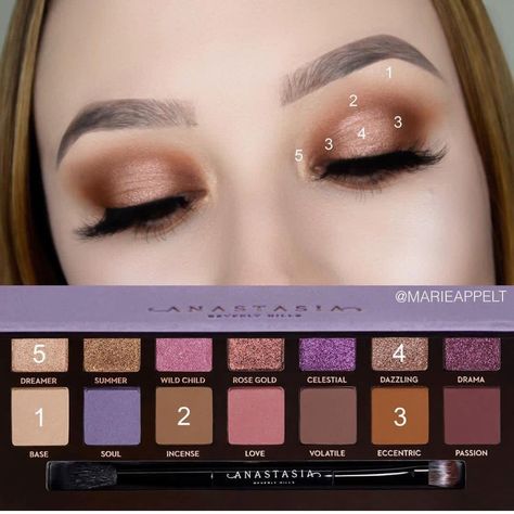 Norvina Palette Looks, Eyeshadow Palette Looks, Anastasia Palette, Norvina Palette, Anastasia Makeup, Halo Eye Makeup, Glow Makeup, Eye Makeup Steps, Anastasia Beverly Hills Makeup