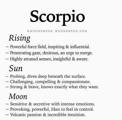 Scorpio Rising Fashion, Gemini Sun Scorpio Moon, Scorpio Fashion, Scorpio Ascendant, Astrology 101, Moon Facts, Moon Omens, Psychic Development Learning, Zodiac Quotes Scorpio