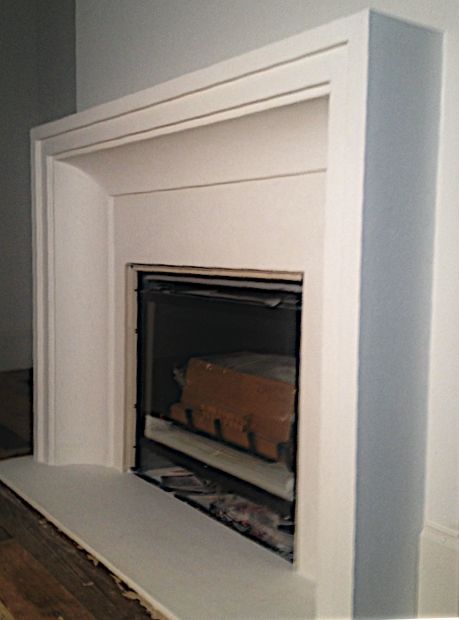 Large Cove Frame Picture Frame Mantle, Fireplace Surround Diy, Fireplace Mantel Surround, Cove Moulding, Cast Stone Fireplace, Open Concept Great Room, Fireplace Mantel Surrounds, Stone Fireplace Mantel, Cove Molding