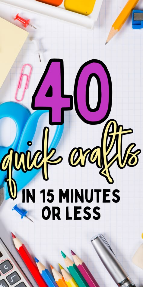 How To Make Easy Crafts, Easy Crafts To Make In Bulk, Make It And Take It Crafts, Simple Crafts For Seniors Easy Diy, Easy Crafts For High Schoolers, Easy Last Minute Crafts, Cheap And Easy Crafts For Adults, Easy Middle School Crafts, Easy Crafts For College Students