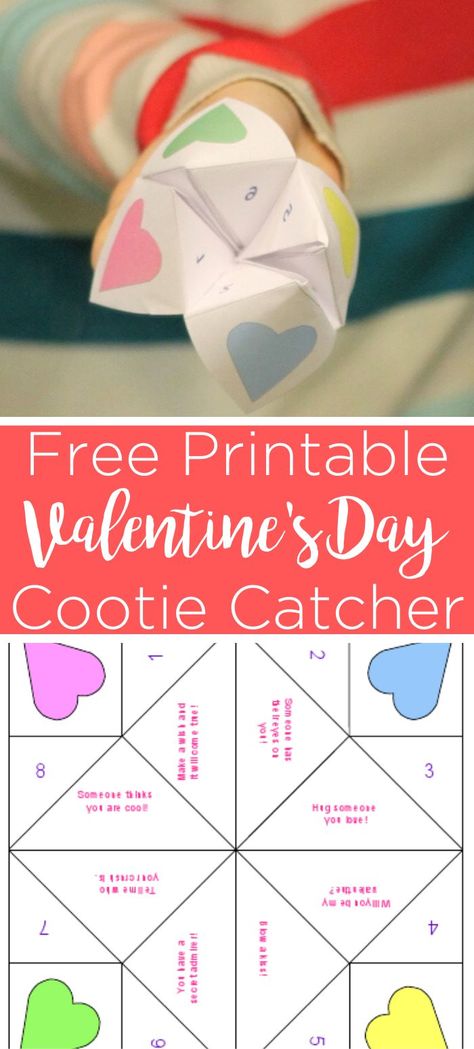 This free printable fortune teller is perfect for the kids for Valentine's Day. Let them print this free download and then play all day! Great for Valentine's Day parties as well! Enjoy playing with this Valentine's Day cootie catcher with your kids! #printable #freeprintable #valentinesday #download #freedownload #cootiecatcher #fortuneteller #hearts #paper #papercrafts #kidscraft #kids #parties #kidsparties #valentinesdayparties Valentine Origami For Kids, Paper Fortune Teller Ideas, Origami Fortune Teller Template, Printable Fortune Teller, Buddy Activities, Cootie Catcher Template, Valentines Origami, Easy Paper Crafts For Kids, Fortune Teller Paper