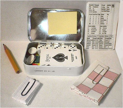 altoid tin pocket game chest Altoids Tin, Altoids Tins, Altered Tins, Pocket Game, Mint Tins, Art Of Manliness, Operation Christmas Child, Tin Art, Tin Boxes