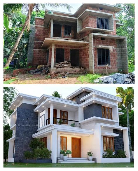 Simple House Elevation Design Indian, Real Buildings, Kerala Type House Elevation, 3 Floor House Elevation Design Indian, Small House Front Design Indian Double Floor, Home Elevations Indian Double Floor, Small House Front Design, House Balcony Design, Train Video