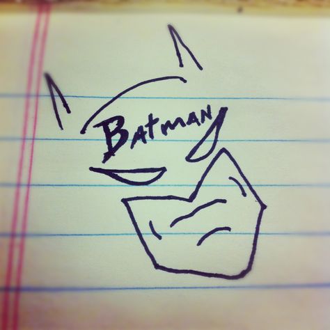 Batman doodle. #darkknight Batman Doodle Easy, Simple Batman Drawing, Batman Doodle Art, Batman Sketch Easy, Superman Doodle, Superhero Doodles, Dc Doodles, Batman Drawing Easy, Batman Graffiti