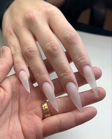 Stilettos Nails Black, Matte Clear Acrylic Nails, Clear Stilleto Nails, Natural Stiletto Nails Acrylics, Nude Acrylic Nails Stiletto, Clear Stilletos Nails, Clear Stiletto Nails, Grunge Nails Acrylic, Natural Stiletto Nails