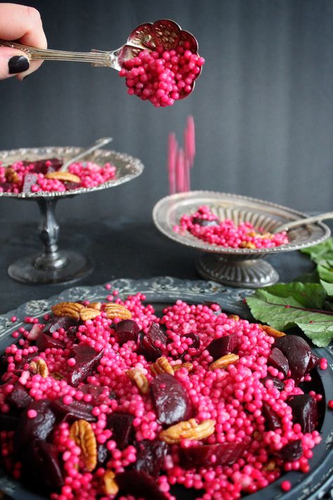 Beet Couscous, Pink Foods, Beautiful Food, Pecans, Couscous, Pretty Food, Simply Beautiful, Beets, Aesthetic Food