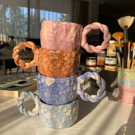 I love my unique bubble mugs 🍄💗🌸 #ceramic #ceramics #ceramicstudio #bubble #bubblemugs #ceramicmug #ceramiccup #pottery #potterystudio #ceramiclove #handmade #handmadewithlove #handmadeceramics #smallbusiness #ceramicart #post #coffeemug #bestgift Bubble Mug Pottery, Bubble Ceramics, Bubble Mug, 3d Mug, Mug Pottery, Mugs Ceramic, Ceramic Studio, Pottery Studio, Ceramic Cups