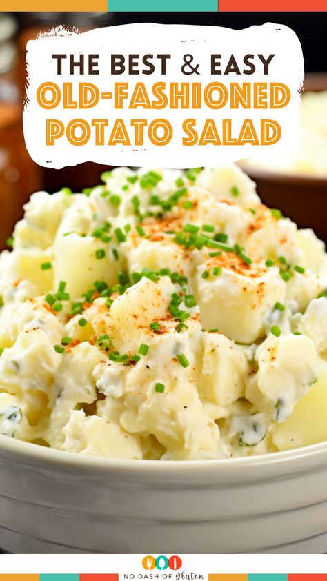 Savor the timeless taste of Old-Fashioned Potato Salad. Perfectly tender potatoes, creamy mayo, crisp celery, and hearty eggs create a nostalgic favorite. Ideal for picnics or family meals, it's easy and delicious. Visit our blog for the full recipe and bring this classic to your table. Pin now for a comforting homemade treat! Old Fashioned Potato Salad, Homemade Potato Salads, Best Potato Salad Recipe, Southern Potato Salad, Potato Salad Dressing, Potato Salad Recipe Easy, Potato Salad With Egg, Classic Potato Salad, Easy Potato Salad