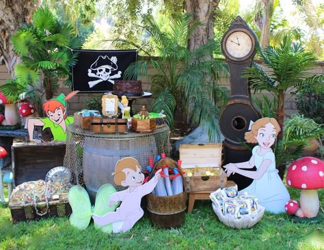 Safari Props, Peter Pan Birthday Party Ideas, Peter Pan Birthday Party, Peter Pan Halloween, Peter Pan Decor, Peter Pan Birthday, Tinkerbell Party Theme, Peter Pan Party, Onederland Party